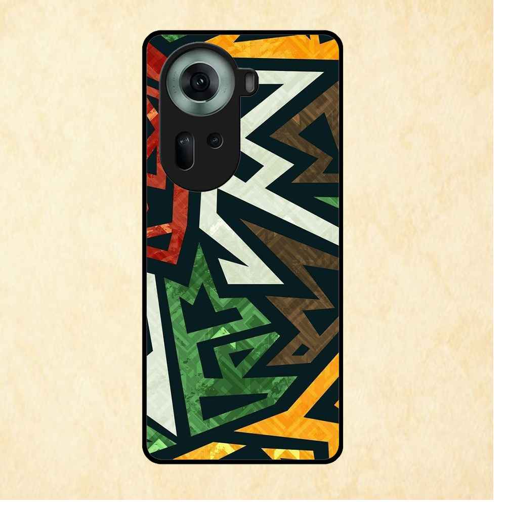 Colorful Pattern Design Oppo Metal Case