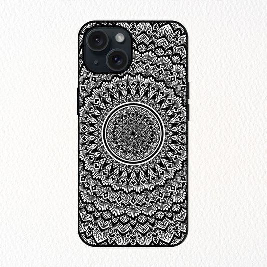 Black Mandala Design Apple Metal Case