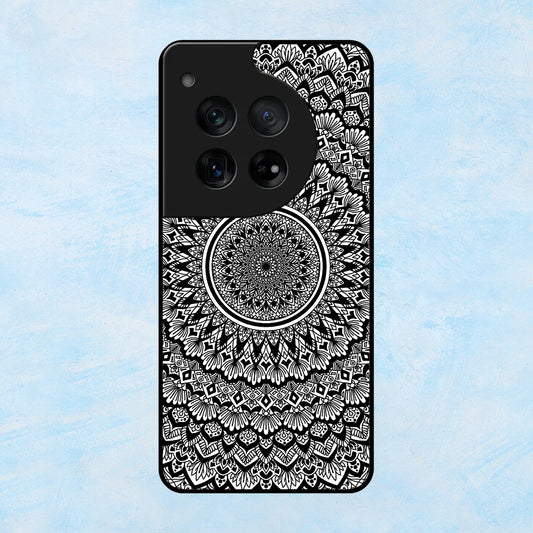 Black Mandala Design OnePlus Metal Case